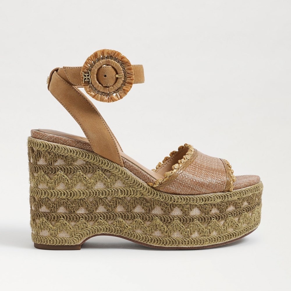 Wedge Platform Sandals in Tan - Picture 5 of 9